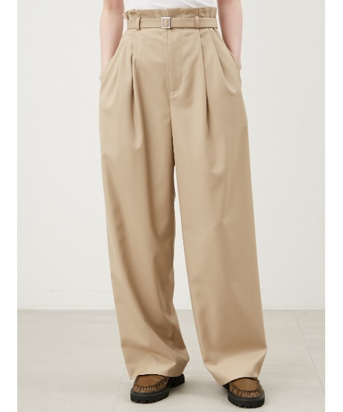 Mila Owen（ミラオーウェン）の「ベルト付き後ろゴムペーパーバックパンツ（その他パンツ・レディース・ベージュ/ブラック/ブラウン/チェック・1/00/0）」の8枚目の写真