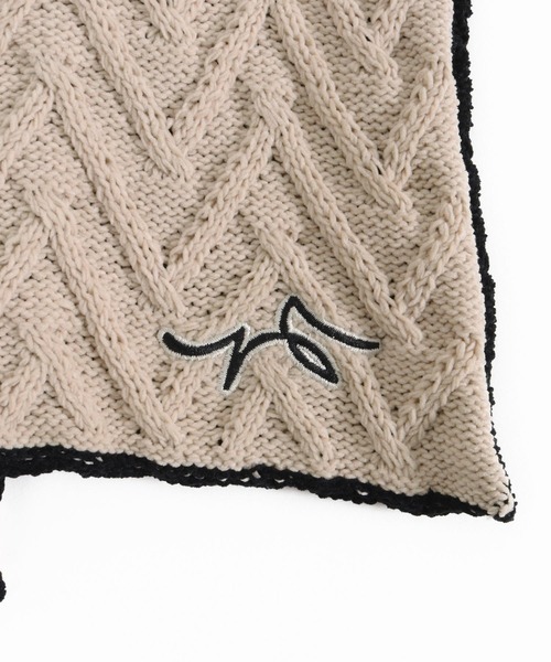 CALL&RESPONSE(コールアンドレスポンス)の「mko12157-ヘリンボーン-ニットマフラー-サイセンタク(マフラー・メンズ・ブラック×ベージュ・FREE)」の10枚目の写真