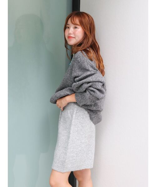 Ungrid（アングリッド）の「ニットミニスカート（スカート・レディース・ライトグレー/チャコールグレー・FREE）」の20枚目の写真