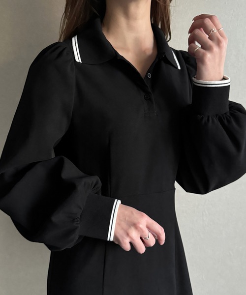 junoah（ジュノア）の「ピーチスキンポロシャツマーメイドワンピース（ワンピース・レディース・ピンクベージュ/ブラック/ネイビー・X-LARGE/LARGE/MEDIUM）」の16枚目の写真