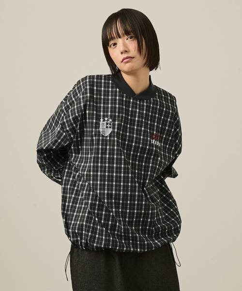 リクエスト2点 Snap club】ダブルロゴ刺繍ドロストチェックプルオーバー