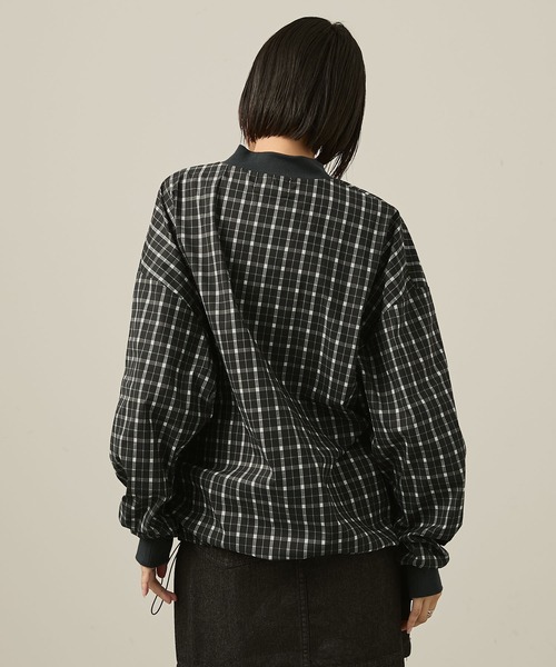 Snap club(スナップクラブ)の「【Snap club】ダブルロゴ刺繍ドロストチェックプルオーバー(スウェット・レディース・グリーン/ブラック系/ブラック・L/M)」の22枚目の写真