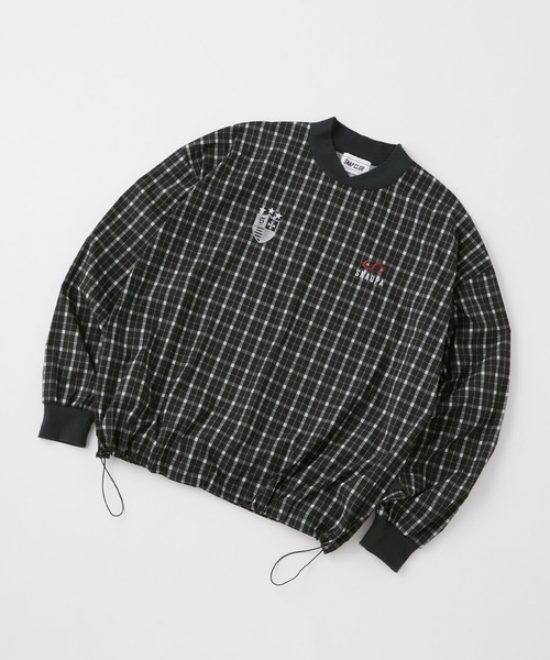 Snap club（スナップクラブ）の「【Snap club】ダブルロゴ刺繍ドロストチェックプルオーバー（スウェット・レディース・グリーン/ブラック系/ブラック・L/M）」の11枚目の写真