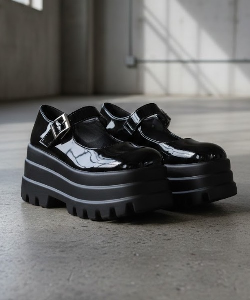 LOVEHUNTER（ラブハンター）の「軽量厚底 トリプルソール メリージェーン ストラップシューズ（ドレスシューズ・レディース・ブラック系2/ブラック系1・3L/LL/L/M/S/SS）」の2枚目の写真