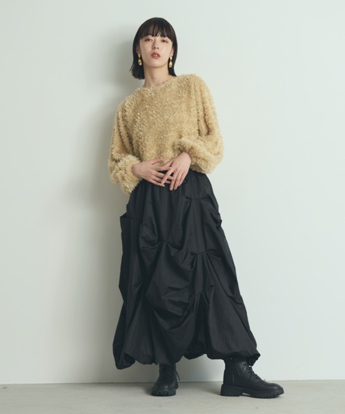 paravion(パラビオン)の「ボアプルオーバー(スウェット・レディース・ブラック/ベージュ・FREE)」の6枚目の写真