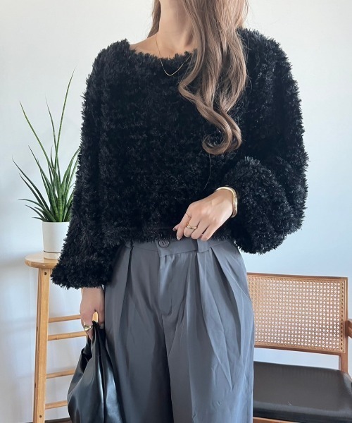 paravion(パラビオン)の「ボアプルオーバー(スウェット・レディース・ブラック/ベージュ・FREE)」の12枚目の写真