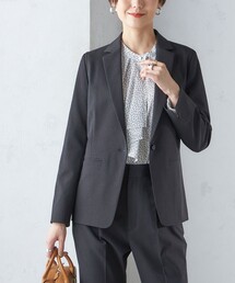 〈手洗い可能〉ツイル ストレッチ テーラード ジャケット(セットアップ対応)