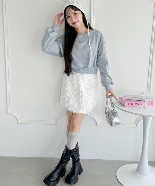 Loueme（ルエム）の「ローズチュールバルーンスカート（スカート・レディース・ホワイト/アイボリー/ブラック・M）」の12枚目の写真