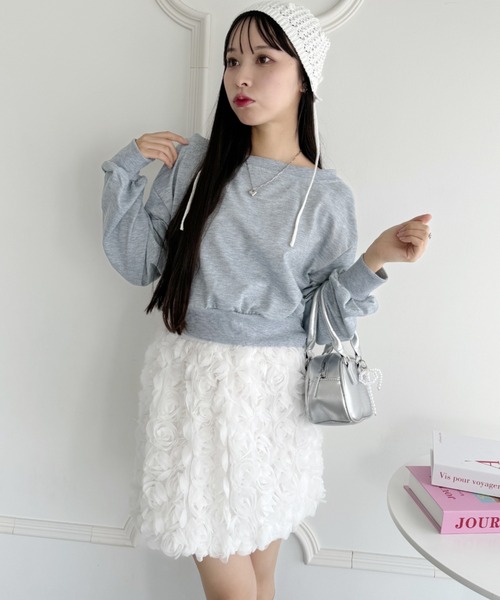 Loueme（ルエム）の「ローズチュールバルーンスカート（スカート・レディース・ホワイト/アイボリー/ブラック・M）」の10枚目の写真