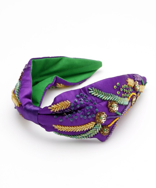 チャイハネ（チャイハネ）の「【チャイハネ】ボタニカル刺繍カチューシャ（カチューシャ・レディース・グレー/パープル/ホワイト・FREE）」の3枚目の写真