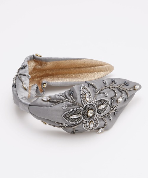 チャイハネ（チャイハネ）の「【チャイハネ】ボタニカル刺繍カチューシャ（カチューシャ・レディース・グレー/パープル/ホワイト・FREE）」の2枚目の写真