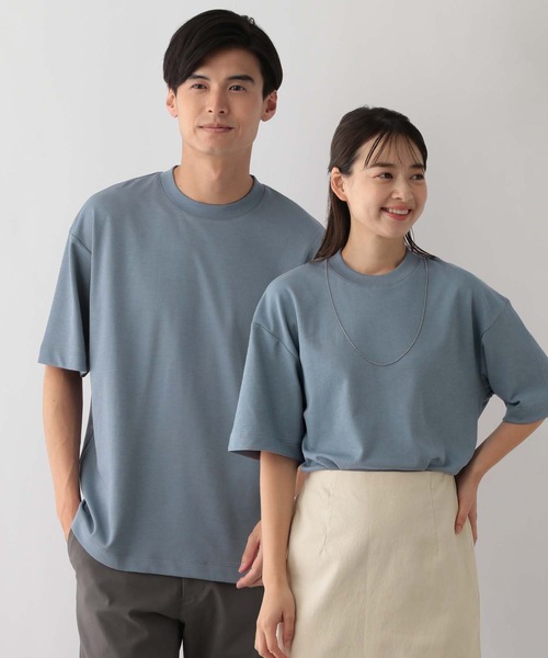 GLOBAL WORK Smile Seed Store（グローバルワーク スマイルシードストア）の「多機能Tシャツ半袖/144096（Tシャツ/カットソー・メンズ・ベージュ/ピンクベージュ/チャコール/ライトグレー/オフホワイト/ブルー系その他/ブラック/ブラウン・MEDIUM/LARGE/SMALL/X-LARGE）」の7枚目の写真