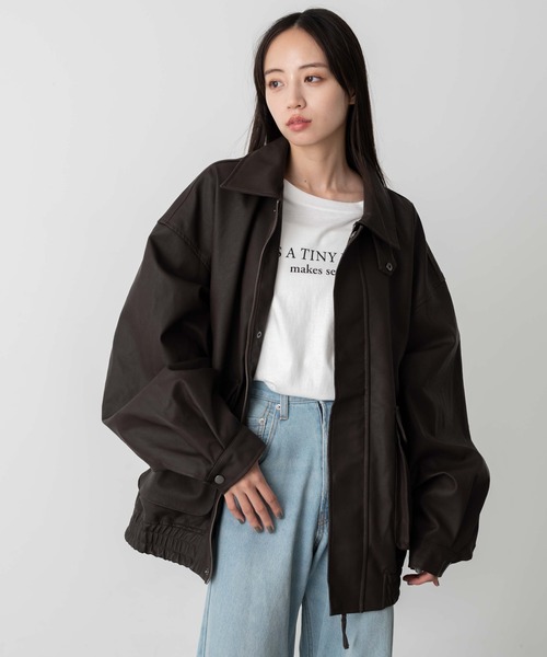 【セール】WEGO/【24年秋冬新作】エコレザー2WAYフライトジャケット（ライダースジャケット）｜WEGO（ウィゴー）