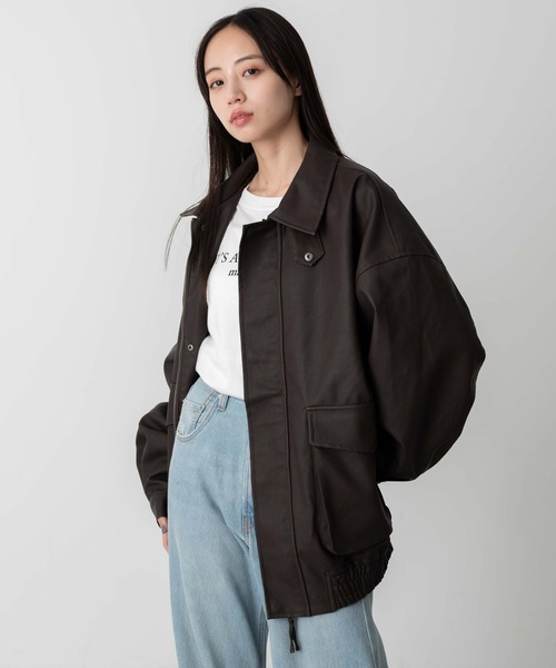 【セール】WEGO/【24年秋冬新作】エコレザー2WAYフライトジャケット（ライダースジャケット）｜WEGO（ウィゴー）