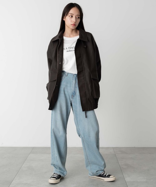 【セール】WEGO/【24年秋冬新作】エコレザー2WAYフライトジャケット（ライダースジャケット）｜WEGO（ウィゴー）