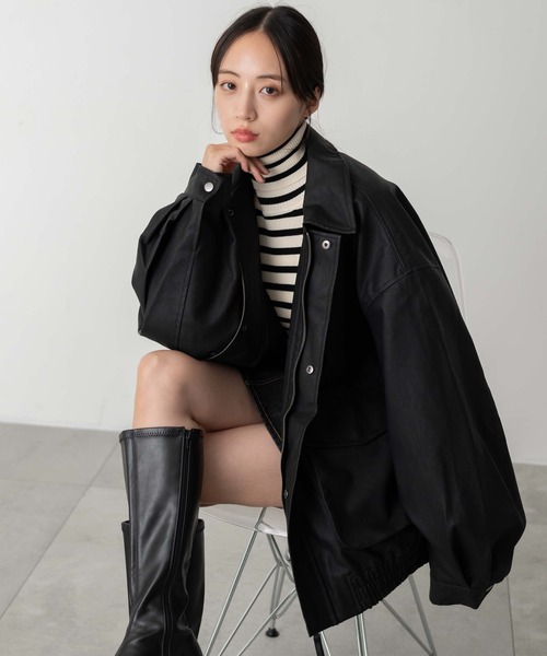 【セール】WEGO/【24年秋冬新作】エコレザー2WAYフライトジャケット（ライダースジャケット）｜WEGO（ウィゴー）