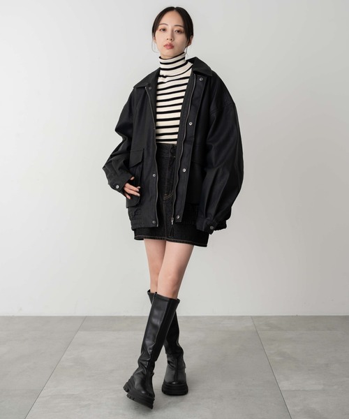 【セール】WEGO/【24年秋冬新作】エコレザー2WAYフライトジャケット（ライダースジャケット）｜WEGO（ウィゴー）