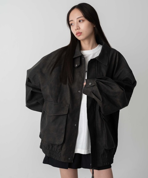 【セール】WEGO/【24年秋冬新作】エコレザー2WAYフライトジャケット（ライダースジャケット）｜WEGO（ウィゴー）