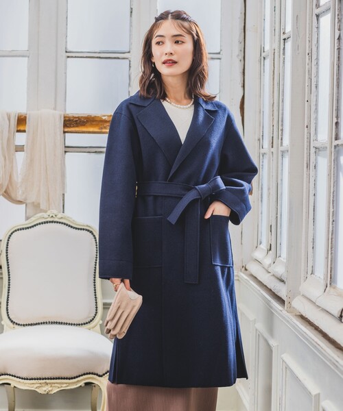 ITS'DEMO(イッツデモ)の「◆【肌あたりやわらか/ロングシーズンOK】裏リブロング着流しコート(チェスターコート・レディース・グレー/ネイビー/ブラウン系・00)」の3枚目の写真