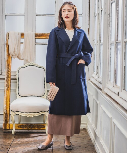 ITS'DEMO(イッツデモ)の「◆【肌あたりやわらか/ロングシーズンOK】裏リブロング着流しコート(チェスターコート・レディース・グレー/ネイビー/ブラウン系・00)」の4枚目の写真