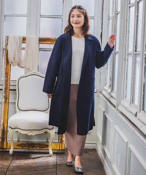 ITS'DEMO(イッツデモ)の「◆【肌あたりやわらか/ロングシーズンOK】裏リブロング着流しコート(チェスターコート・レディース・グレー/ネイビー/ブラウン系・00)」の5枚目の写真