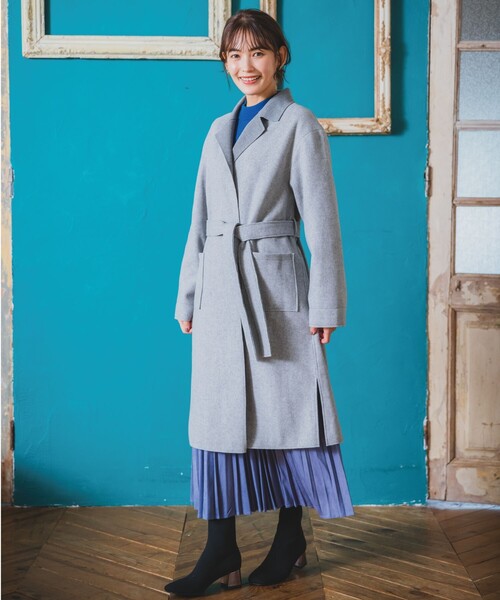 ITS'DEMO(イッツデモ)の「◆【肌あたりやわらか/ロングシーズンOK】裏リブロング着流しコート(チェスターコート・レディース・グレー/ネイビー/ブラウン系・00)」の6枚目の写真