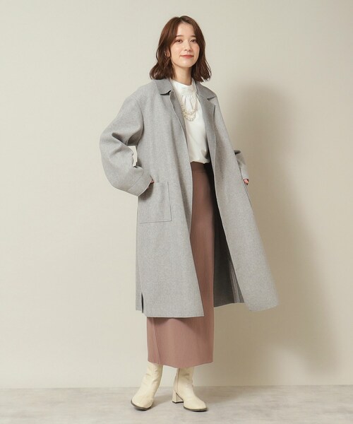 ITS'DEMO(イッツデモ)の「◆【肌あたりやわらか/ロングシーズンOK】裏リブロング着流しコート(チェスターコート・レディース・グレー/ネイビー/ブラウン系・00)」の8枚目の写真
