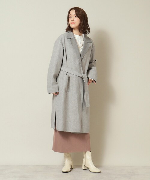 ITS'DEMO(イッツデモ)の「◆【肌あたりやわらか/ロングシーズンOK】裏リブロング着流しコート(チェスターコート・レディース・グレー/ネイビー/ブラウン系・00)」の9枚目の写真