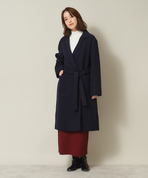 ITS'DEMO(イッツデモ)の「◆【肌あたりやわらか/ロングシーズンOK】裏リブロング着流しコート(チェスターコート・レディース・グレー/ネイビー/ブラウン系・00)」の14枚目の写真