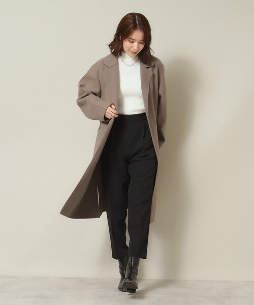 ITS'DEMO(イッツデモ)の「◆【肌あたりやわらか/ロングシーズンOK】裏リブロング着流しコート(チェスターコート・レディース・グレー/ネイビー/ブラウン系・00)」の18枚目の写真