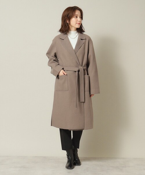 ITS'DEMO(イッツデモ)の「◆【肌あたりやわらか/ロングシーズンOK】裏リブロング着流しコート(チェスターコート・レディース・グレー/ネイビー/ブラウン系・00)」の19枚目の写真