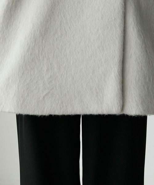 【forksy.】シャギーオーバーサイズハイネックミドルコート（ステンカラーコート）｜forksy.（フォルクシー）