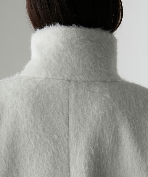 【forksy.】シャギーオーバーサイズハイネックミドルコート（ステンカラーコート）｜forksy.（フォルクシー）