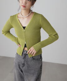 FREE'S MART | ◆フロントジップリブＶネックニット(ニット/セーター)