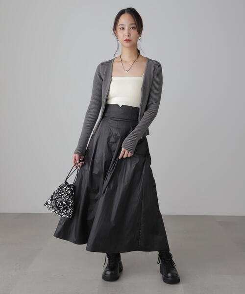 FREE'S MART（フリーズマート）の「◆フロントジップリブＶネックニット（ニット/セーター・レディース・ホワイト/グリーン/カーキ/グレー・FREE）」の10枚目の写真