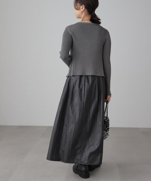 FREE'S MART（フリーズマート）の「◆フロントジップリブＶネックニット（ニット/セーター・レディース・ホワイト/グリーン/カーキ/グレー・FREE）」の12枚目の写真