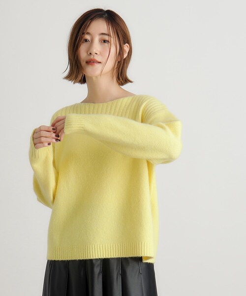 grove(グローブ)の「◆ボートネックヨークリブプルオーバー【洗える】(ニット/セーター・レディース・オフホワイト/ダークグレー/ライトグレー/グリーン/ライトイエロー系/ピンク・02/03/01/04/05)」の16枚目の写真