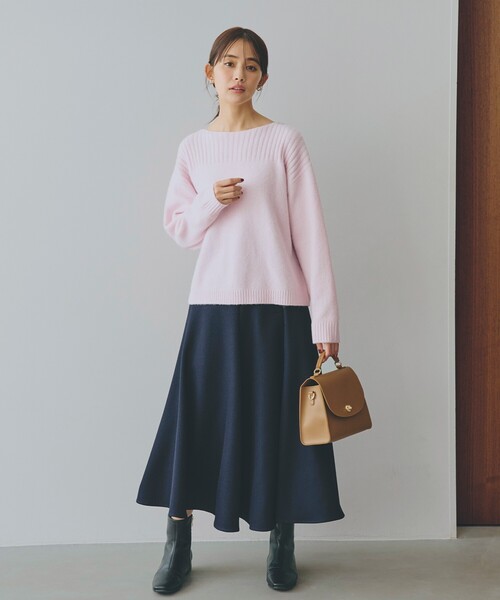 grove(グローブ)の「◆ボートネックヨークリブプルオーバー【洗える】(ニット/セーター・レディース・オフホワイト/ダークグレー/ライトグレー/グリーン/ライトイエロー系/ピンク・02/03/01/04/05)」の15枚目の写真