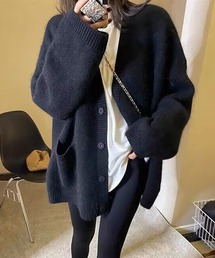 オーバーサイズVネックニットカーディガン
