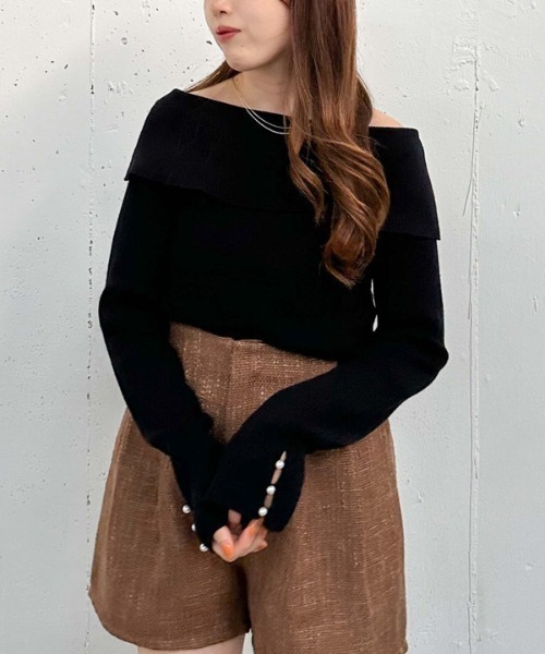 archives（アルシーヴ）の「オフショルプルオーバー（ニット/セーター・レディース・ワインレッド/アイボリー/ブラック/グレー/ブルー/ピンク・MEDIUM）」の15枚目の写真