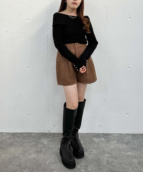 archives（アルシーヴ）の「オフショルプルオーバー（ニット/セーター・レディース・ワインレッド/アイボリー/ブラック/グレー/ブルー/ピンク・MEDIUM）」の17枚目の写真