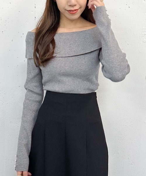 archives（アルシーヴ）の「オフショルプルオーバー（ニット/セーター・レディース・ワインレッド/アイボリー/ブラック/グレー/ブルー/ピンク・MEDIUM）」の21枚目の写真