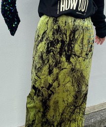 mi via loca | ベロア グランジプリント Iラインスカート(スカート)