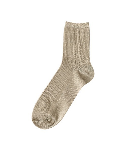 welleg（ウェレッグ）の「ラメ入り リブショートソックス（ソックス/靴下・レディース・ブラック/ピンク/ベージュ/ミント・M）」の3枚目の写真