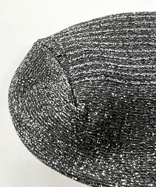 welleg（ウェレッグ）の「ラメ入り リブショートソックス（ソックス/靴下・レディース・ブラック/ピンク/ベージュ/ミント・M）」の7枚目の写真