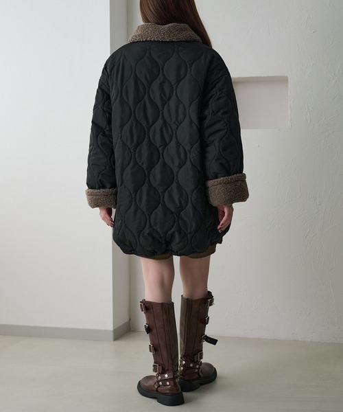 apres jour clair】裏ボアキルティングジャケット（ブルゾン）｜apres