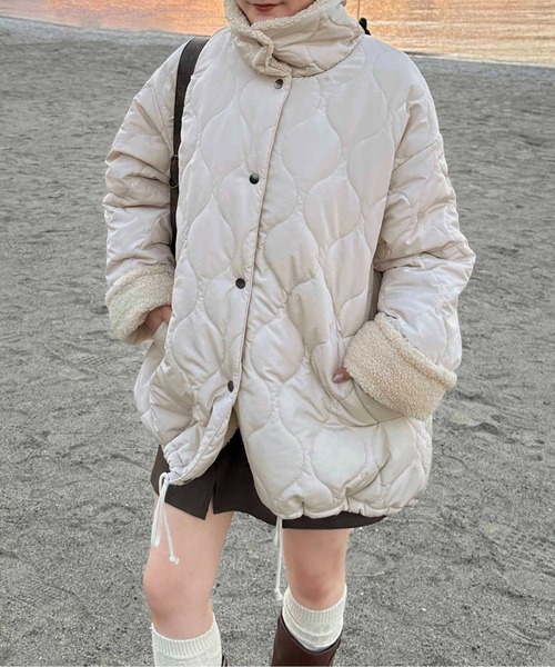 apres jour clair(アプレジュールクレア)の「【apres jour clair】裏ボアキルティングジャケット(ブルゾン・レディース・ブラウン/アイボリー/カーキ/ブラック・フリー/X-LARGE)」の8枚目の写真