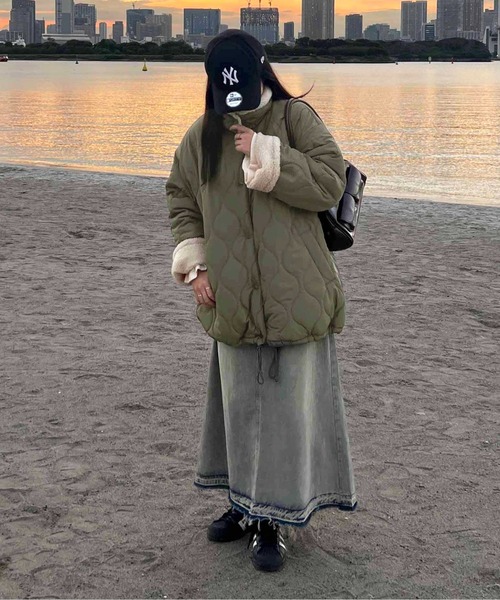 apres jour clair(アプレジュールクレア)の「【apres jour clair】裏ボアキルティングジャケット(ブルゾン・レディース・ブラウン/アイボリー/カーキ/ブラック・フリー/X-LARGE)」の13枚目の写真