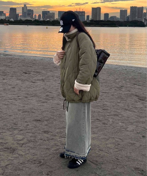 apres jour clair(アプレジュールクレア)の「【apres jour clair】裏ボアキルティングジャケット(ブルゾン・レディース・ブラウン/アイボリー/カーキ/ブラック・フリー/X-LARGE)」の14枚目の写真