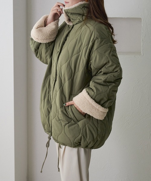 希少✨ディーゼル コーティングミリタリージャケット ボア襟 キルティング レザー 希少✨ディーゼル コーティングミリタリージャケット ボア襟